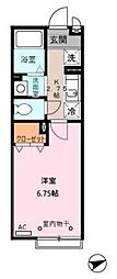 シャレ・エトワール 2階1Kの間取り