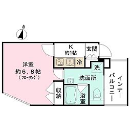 ＰＡＲＫ　ＳＩＤＥ　ＳＰＥＣ　Ｄｅｎ−ｅｎ　ｃｈｏｆｕ 4階1Kの間取り