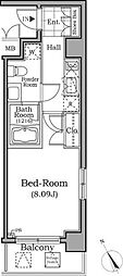 レジディア用賀 1Kの間取図画像