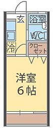 メゾン・ド・ニシムラ 2階1Kの間取り