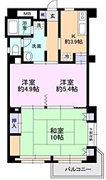 第一上板橋サンライトマンションAH 3Kの間取図画像