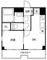カーサ和泉 1DKの間取図画像