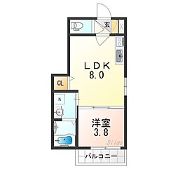 近鉄大阪線 弥刀駅 徒歩3分の賃貸アパート 1階1LDKの間取り