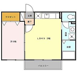 東京メトロ東西線 妙典駅 徒歩7分の賃貸アパート 1階1LDKの間取り