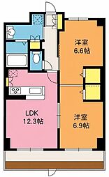 グランドソナ上尾 2LDKの間取図画像