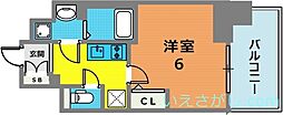 エスリード神戸三宮 4階1Kの間取り