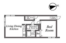 Uresidence東新宿 1LDKの間取図画像