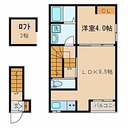 CASA VITA 2階1LDKの間取り