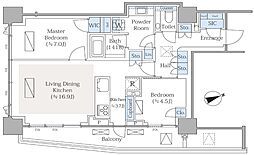 パークコート青山高樹町ザ タワー 2LDKの間取図画像