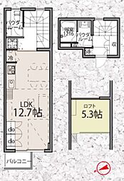 TAS経堂レジデンス 3階1LDKの間取り