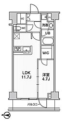 ジェノヴィア本所吾妻橋2スカイガーデン 1LDKの間取図画像