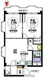 ルネス富士見台 2LDKの間取図画像