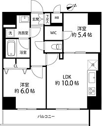 サイオン町屋 8階2LDKの間取り