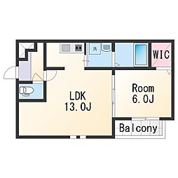 フジパレス市駅東イースト 3階1LDKの間取り