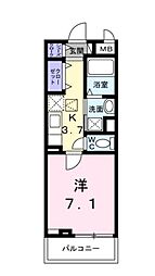 JR相模線 南橋本駅 徒歩2分の賃貸アパート 2階1Kの間取り