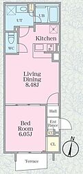 グランパセオ明大前3 1LDKの間取図画像