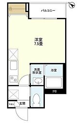 WELLSQUARE下丸子SOUTH ワンルームの間取図画像