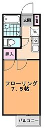 モーニングサイド 1Kの間取図画像