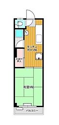 こたにマンション 1DKの間取図画像