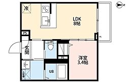 robot home 西大宮II 1階1LDKの間取り
