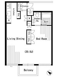 リンクス 1LDKの間取図画像
