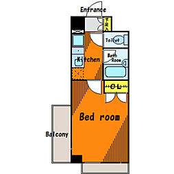 京急本線 大森町駅 徒歩3分の賃貸マンション 5階1Kの間取り