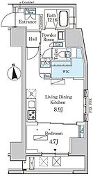 ライオンズフォーシア神田須田町 1LDKの間取図画像