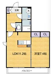 ＦＭフェニックス 3階1LDKの間取り