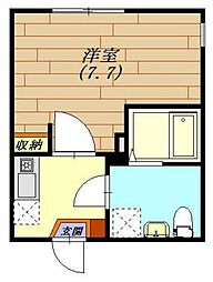 プランドール吉野町 3階1Kの間取り