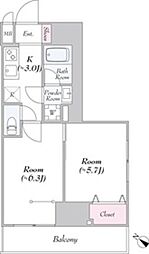 KDXレジデンス町田North 8階2Kの間取り