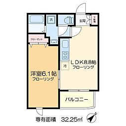 Felicia Palace 4階1LDKの間取り