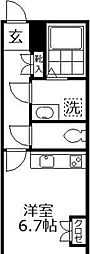 早稲田鶴巻IMAハウス ワンルームの間取図画像
