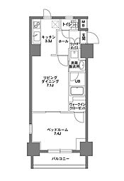 KDX岩本町レジデンス 1LDKの間取図画像