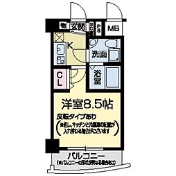 セレニテ甲子園 1Kの間取図画像
