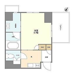 オーキッドレジデンス品川 5階1Kの間取り