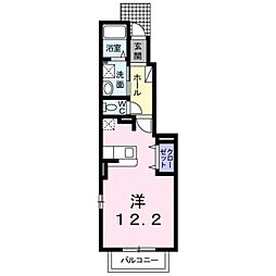 トゥインクル城南B 1階ワンルームの間取り