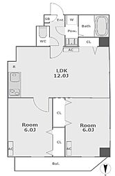 D'Lumiere東日暮里 2LDKの間取図画像