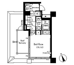 ParkCube代々木富ヶ谷 ワンルームの間取図画像