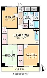 スタークレスト 10階3LDKの間取り