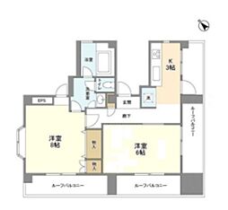 番町グロリアビル 2Kの間取図画像