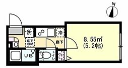 グランクオール西新井 1階1Kの間取り