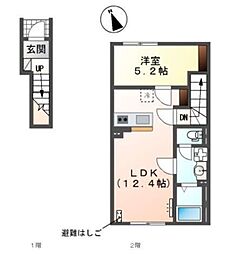 仮)日野市豊田アパート新築工事 1LDKの間取図画像