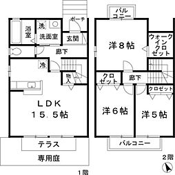 シティパルＳ 1階3LDKの間取り