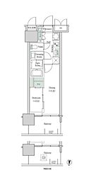 ブルックサイドレジデンス木場 2Kの間取図画像