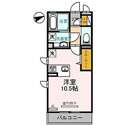 アネスティー ワンルームの間取図画像