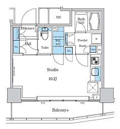 パークアクシス滝野川ラブリーズ ワンルームの間取図画像