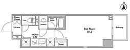 ＢＰＲレジデンス西早稲田 14階1Kの間取り