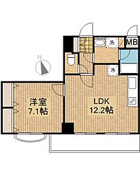 ロイヤルドレイク 1LDKの間取図画像