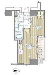 ホワイトタワー浜松町 18階1LDKの間取り