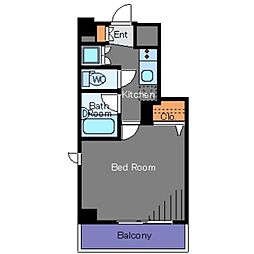 パークウェル浜松町 6階1Kの間取り